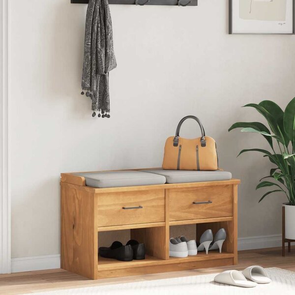 VidaXL SANDNES tömör fenyőfa előszobapad 87x40x50 cm