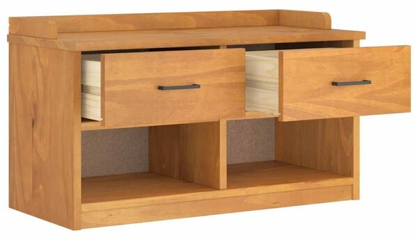VidaXL SANDNES tömör fenyőfa előszobapad 87x40x50 cm
