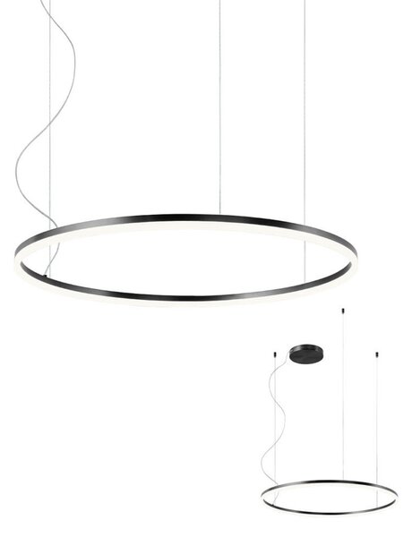LED függőlámpa ORBIT, fekete, 80cm, TRIAC dimmerhez
