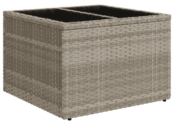 7 részes világosszürke polyrattan kerti ülőgarnitúra párnákkal