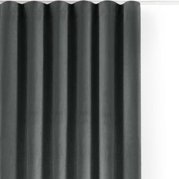 Sötétszürke bársony dimout (semi-opac) függöny 200x270 cm Velto – Filumi