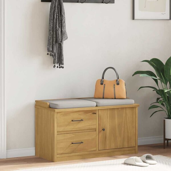 VidaXL SANDNES tömör fenyőfa előszobapad 87x40x50 cm