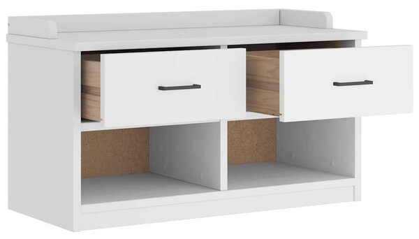 VidaXL SANDNES fehér tömör fenyőfa előszobapad 87x40x50 cm