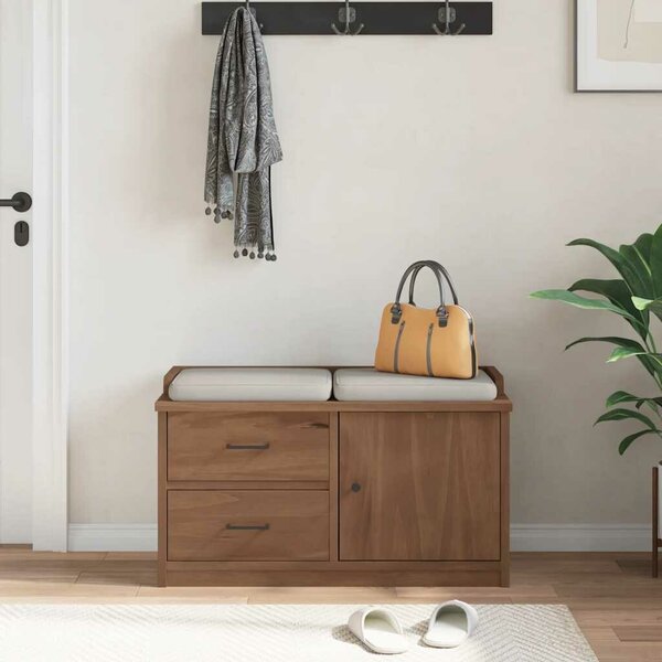 VidaXL SANDNES tömör fenyőfa előszobapad 87x40x50 cm