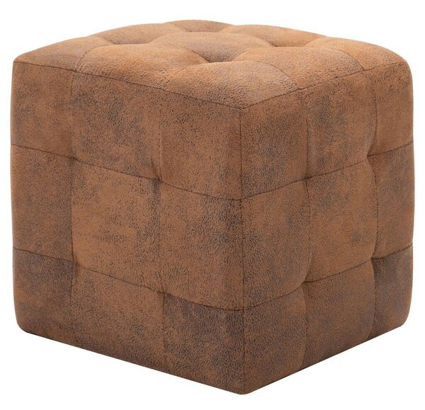 VidaXL 2 db barna művelúr éjjeliszekrény 30 x 30 x 30 cm