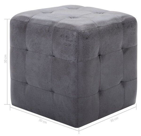 VidaXL 2 db szürke művelúr éjjeliszekrény 30 x 30 x 30 cm