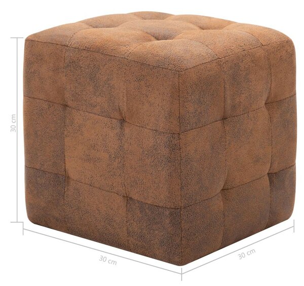 VidaXL 2 db barna művelúr éjjeliszekrény 30 x 30 x 30 cm