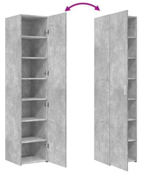 VidaXL betonszürke szerelt fa magasszekrény 40x42,5x185 cm