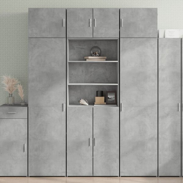 VidaXL betonszürke szerelt fa magasszekrény 70 x 42,5 x 185 cm