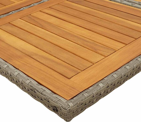 9 részes szürke polyrattan kerti étkezőgarnitúra párnával