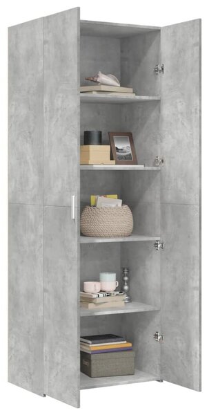VidaXL betonszürke szerelt fa magasszekrény 70 x 42,5 x 185 cm