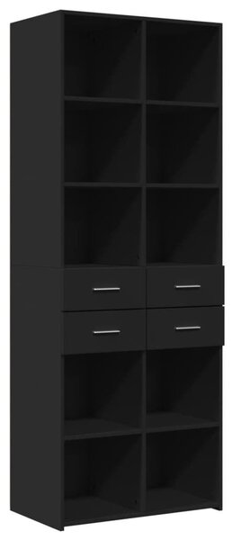 VidaXL fekete szerelt fa magasszekrény 70 x 42,5 x 185 cm