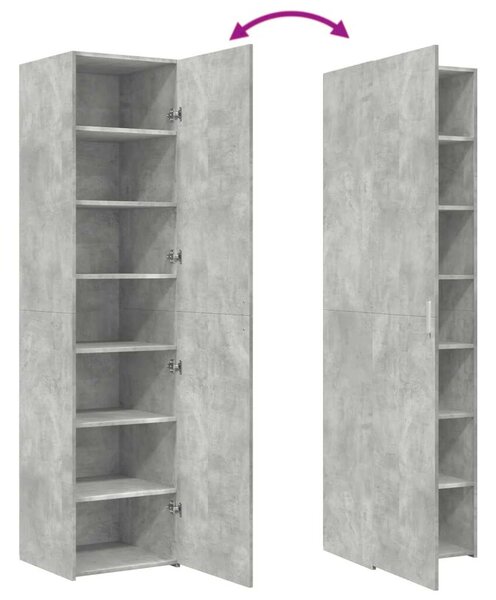 VidaXL betonszürke szerelt fa magasszekrény 45 x 42,5 x 185 cm
