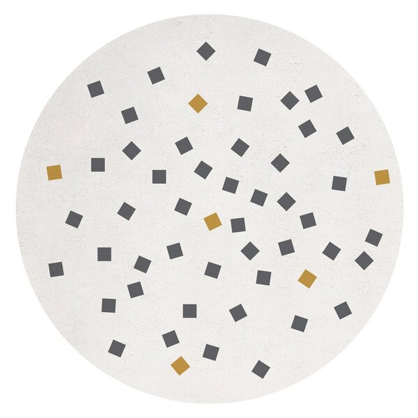 Krémszínű gyerek szőnyeg ø 150 cm Small Squares – Lilipinso