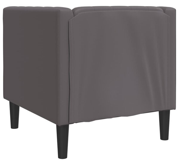 VidaXL szürke műbőr Chesterfield kanapéfotel