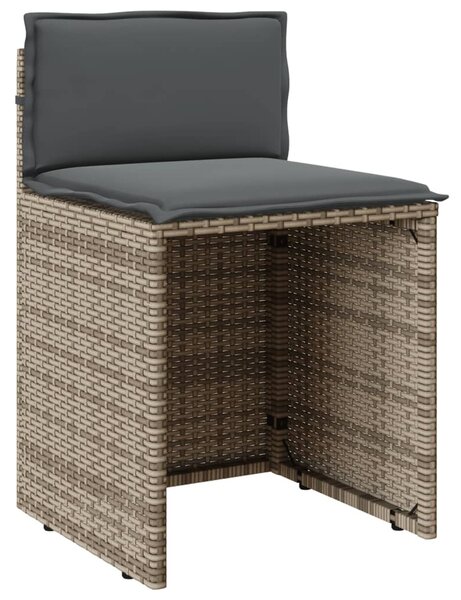 3 részes szürke polyrattan bisztrógarnitúra párnákkal