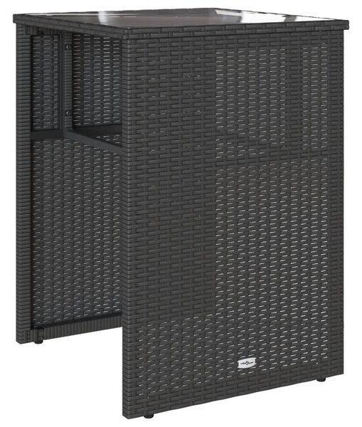 3 részes fekete polyrattan bisztrógarnitúra párnával