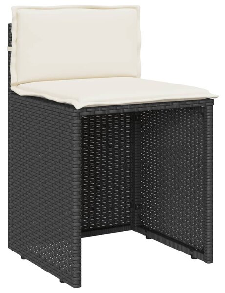 3 részes fekete polyrattan bisztrógarnitúra párnával