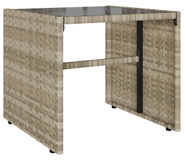 4 részes világosszürke polyrattan kerti ülőgarnitúra párnákkal