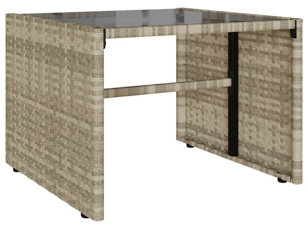 4 részes világosszürke polyrattan kerti ülőgarnitúra párnákkal