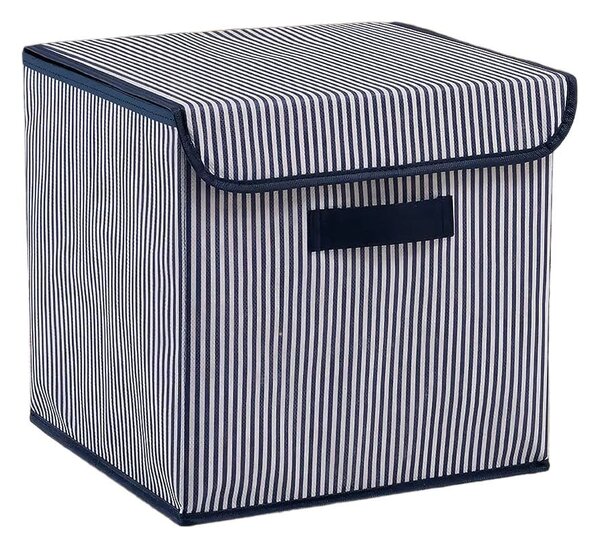 Kék fedeles textil tárolódoboz 30x30x30 cm – Mioli Decor