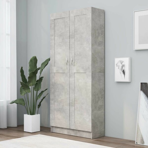 VidaXL betonszürke szerelt fa könyvszekrény 82,5 x 30,5 x 185,5 cm