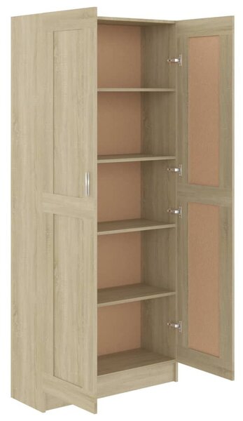 VidaXL sonoma tölgy színű szerelt fa könyvszekrény 82,5x30,5x185,5 cm