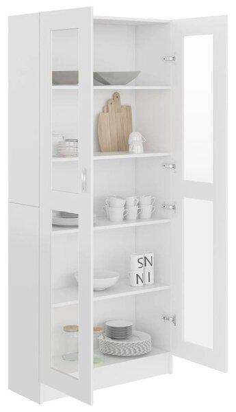 VidaXL fehér szerelt fa vitrinszekrény 82,5 x 30,5 x 185,5 cm