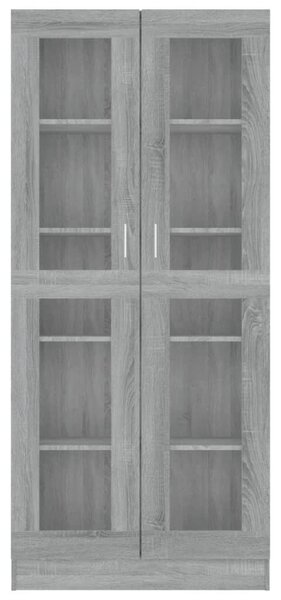 VidaXL szürke sonoma szerelt fa vitrinszekrény 82,5x30,5x185,5 cm