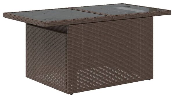 9 részes barna polyrattan kerti ülőgarnitúra párnákkal