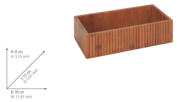 Natúr színű bambusz tárolódoboz 30x15x8 cm Mera – Wenko