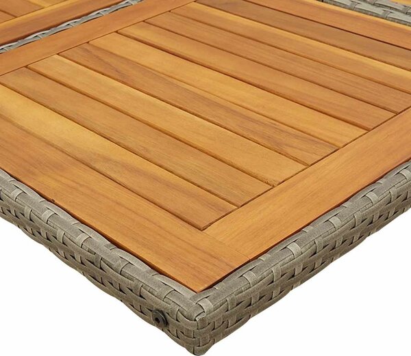17 részes szürke polyrattan kerti étkezőgarnitúra párnával