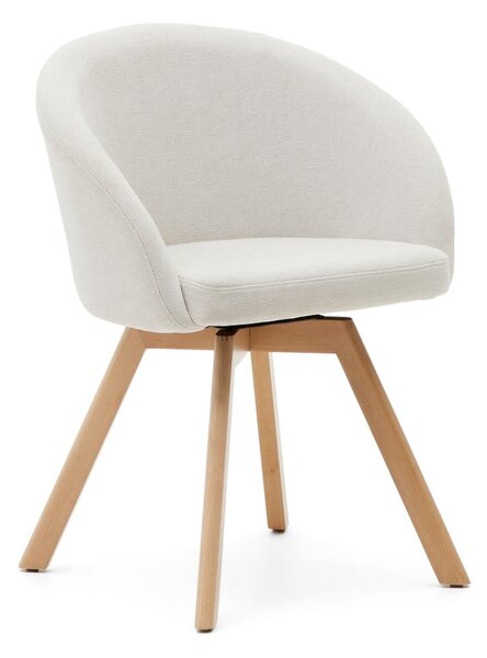 Krémszínű kárpitozott étkezőfotel Marvin – Kave Home