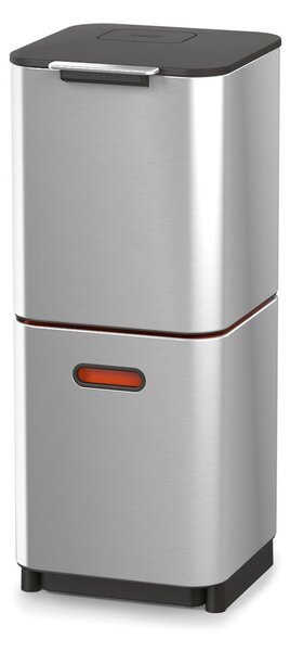 Ezüstszínű acél szelektív szemetes 40 l Totem Compact – Joseph Joseph