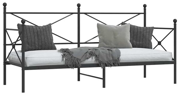 VidaXL kanapéágy matrac nélkül fekete 90x200 cm acél