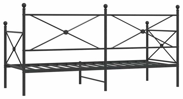 VidaXL kanapéágy matrac nélkül fekete 90x200 cm acél