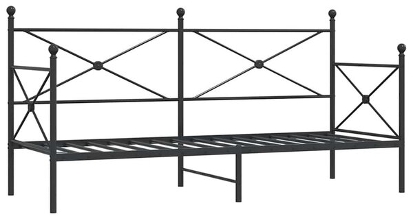 VidaXL kanapéágy matrac nélkül fekete 90x200 cm acél