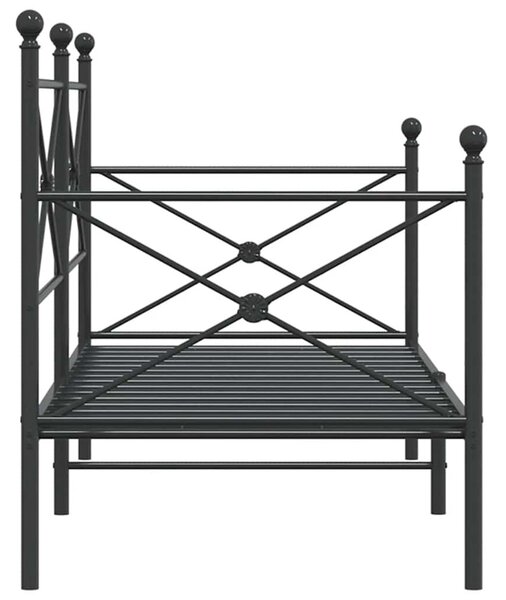 VidaXL kanapéágy matrac nélkül fekete 90x200 cm acél