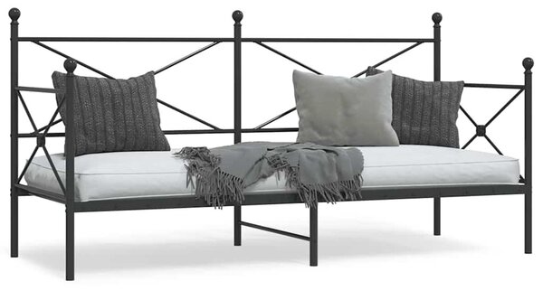 VidaXL kanapéágy matrac nélkül fekete 90x200 cm acél