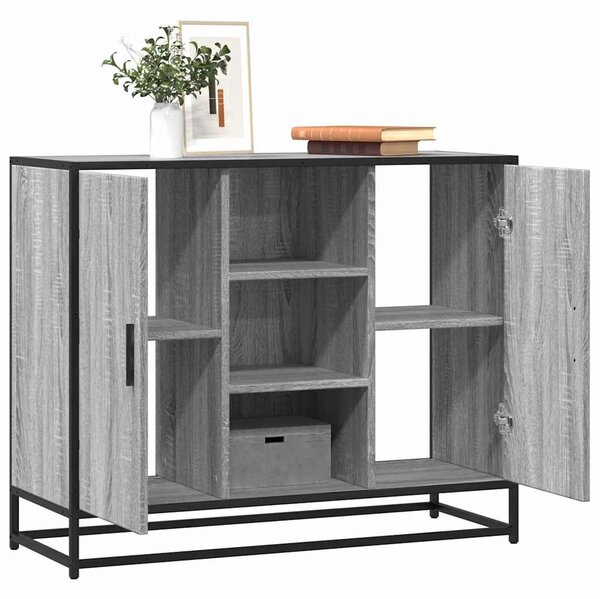 VidaXL szürke sonoma színű szerelt fa tálalószekrény 92 x 35 x 76 cm