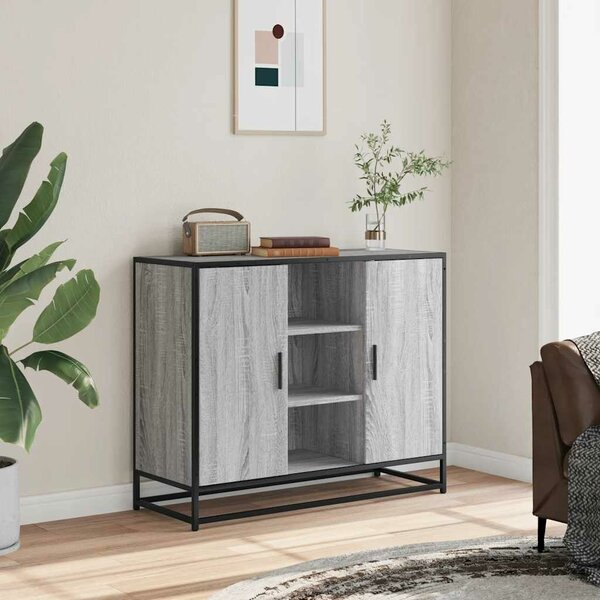 VidaXL szürke sonoma színű szerelt fa tálalószekrény 92 x 35 x 76 cm