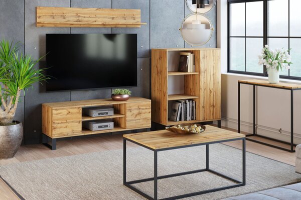 Focus RTV szekrény 135 cm - loft tölgyfa kézműves