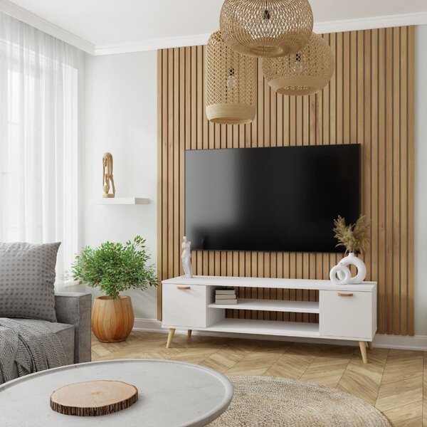 Focus Skandináv stílusú TV szekrény 155cm, Fehér