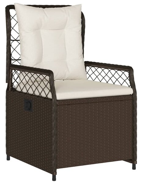 7 részes barna polyrattan kerti étkezőgarnitúra párnával