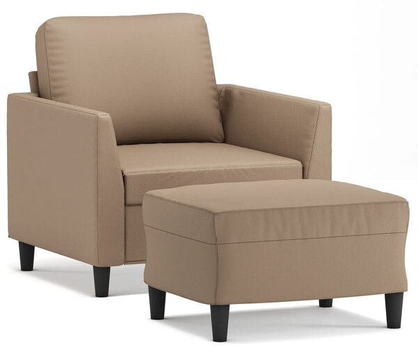 VidaXL kávészínű műbőr kanapéfotel lábtartóval 60 cm