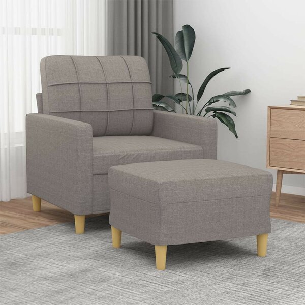 VidaXL tópszínű szövet kanapéfotel lábtartóval 60 cm