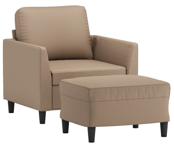 VidaXL kávészínű műbőr kanapéfotel lábtartóval 60 cm