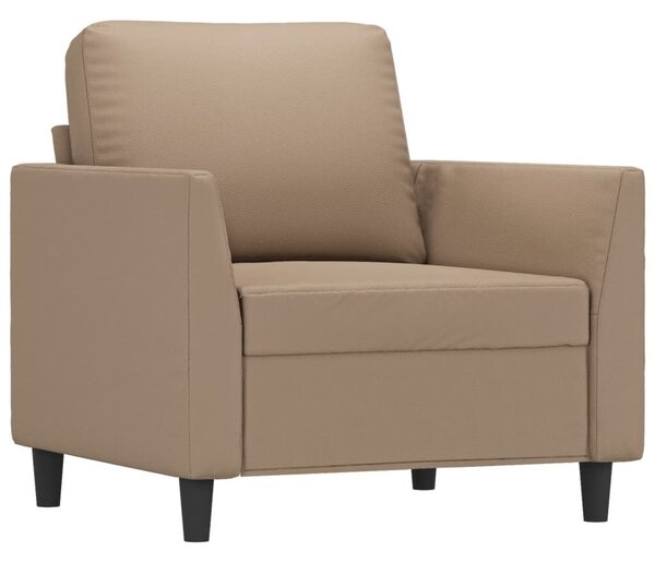 VidaXL kávészínű műbőr kanapéfotel lábtartóval 60 cm