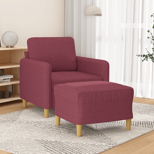VidaXL bordó szövet kanapéfotel lábtartóval 60 cm