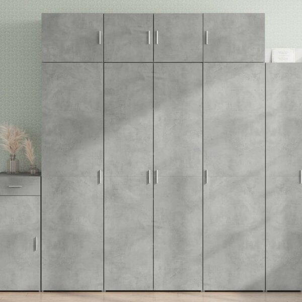VidaXL betonszürke szerelt fa magasszekrény 80 x 42,5 x 185 cm